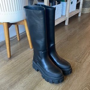 NWT Lug Sole Black Knee Boots | Sam Edelman Circus Dollie Boot US W9